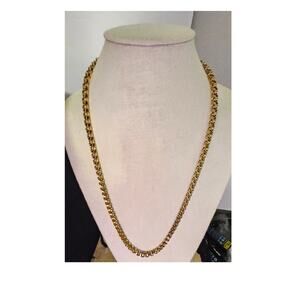 Vintage Gold Plated Chain Necklace, 32" long